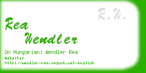 rea wendler business card